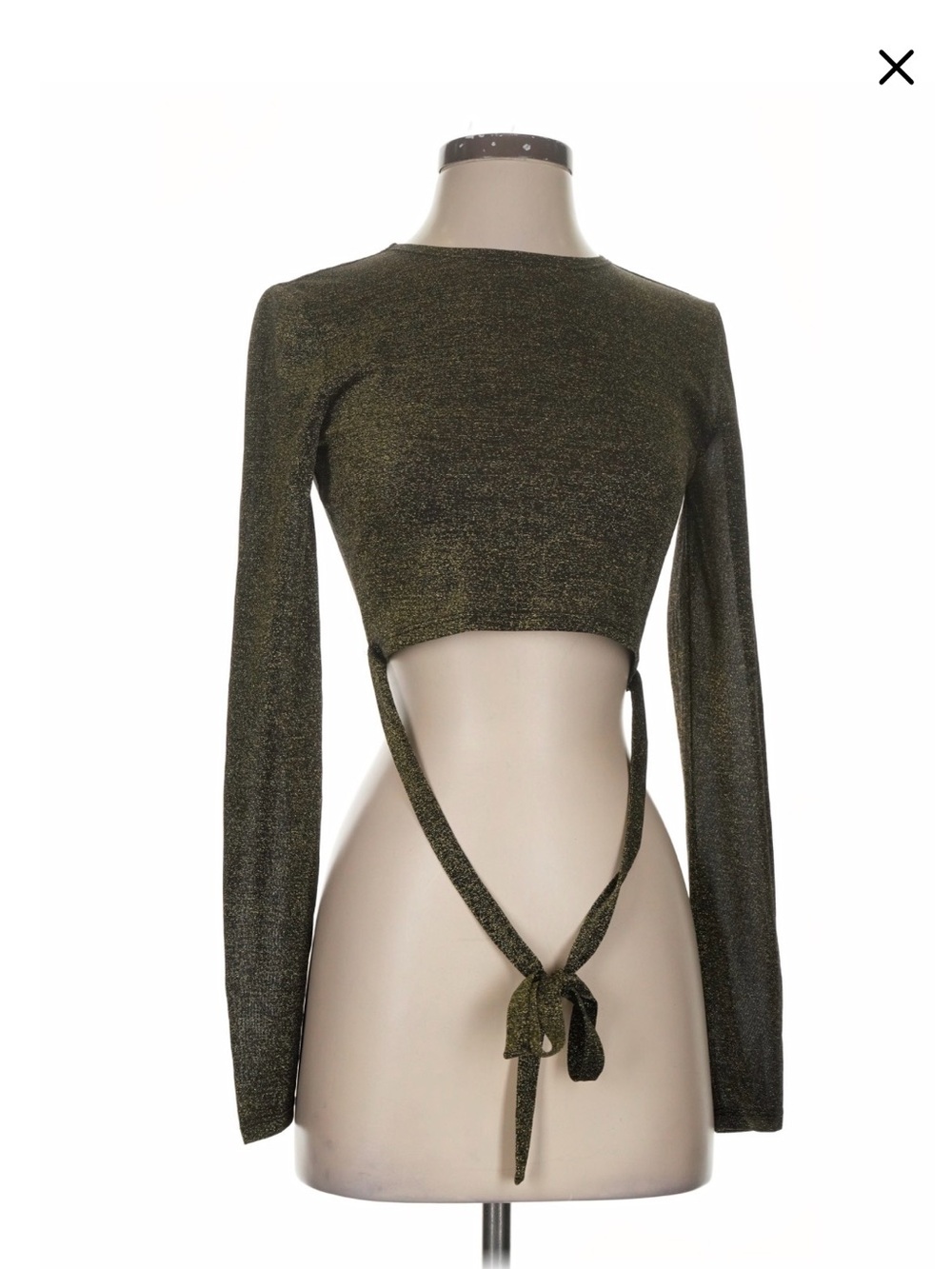 Reformation Metallic Green Crop Top